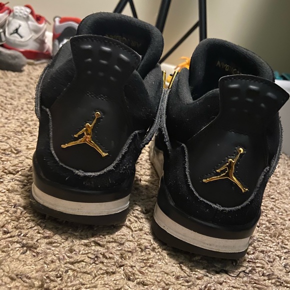 Black & Gold Retro Jordan 4 (Kids 5.5) - Picture 3 of 3